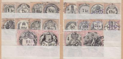 1880 Okmánybélyeg sor 20 db klf értéke