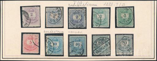 1881 Színesszámú krajcáros B sor színváltozatokkal, 10 db bélyeg