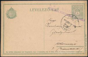 1915 Levelezőlap máramarosszigeti cenzúrával, "RAHÓ" - Ökörmező