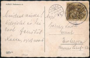 1938 Képeslap "KASSA VISSZATÉRT" bélyegzéssel Esztergomba