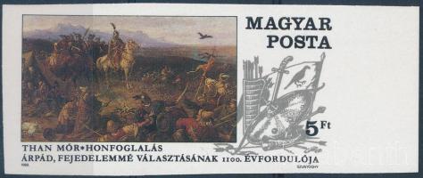 1989 Árpád fejedelemmé választásának 1100. évfordulója ívszéli vágott bélyeg