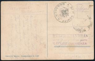 1916 Tábori posta képeslap Budapest küldve "S.M.SCHIFF / MONARCH"