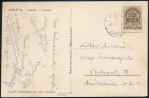 1942 Képeslap "RAHÓ" kétnyelvű bélyegzéssel Budapestre
