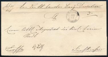 1851 Ex offo levél "ORAVICZA" - Fünfkirchen