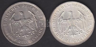 Németország 1927. 5M "Tubingen" (2x) hamisítvány! T:2/3+ ph