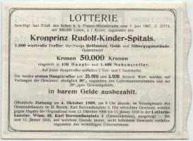 Ausztria 1909. 1K értékű lottószelvény T:I