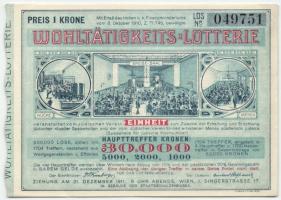 Ausztria 1911. 1K értékű jótékonysági lottószelvény T:I