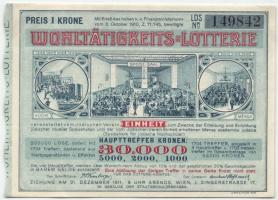 Ausztria 1911. 1K értékű jótékonysági lottószelvény T:I