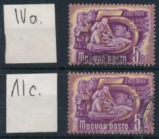 1951/1953 Ötéves terv II. 5Ft 2 db bélyeg számvízjellel