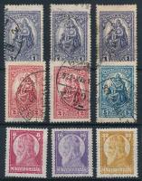 1926 Keskeny Madonna 3 db 1P, 2 db 2P és 1 db 5P + 1929 Szent István (II.) sor