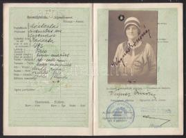 1933 Fényképes útlevél  kiváló állapotban