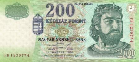 1998. 200Ft T:I egyszer hajtva de törve nem!