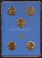 Szlovákia 1990-1993. 5db klf 10Kcs forgalmi érmesor eredeti dísztokban! T:BU