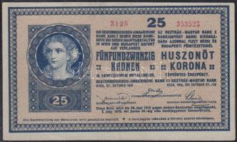 1918. 25K hullámos hátlap T:II+ enyhe töréssel
