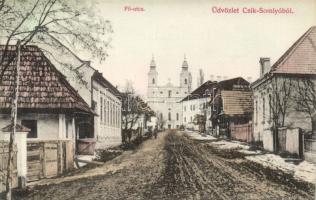 Csíksomlyó main street with church