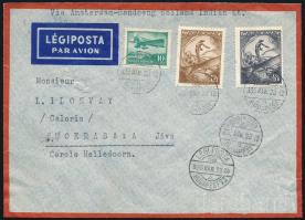 Airmail cover via Dutch India to Indonesia (Budapest-Soerabaja)