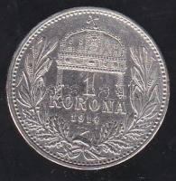 1914KB 1K "Ferenc József" Ag T:1 tanúsítvánnyal!