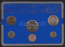 Svédország 1979. 5ö-5K 6db klf forgalmi érmesor eredeti bontatlan matricás plasztikokban, tanúsítván...