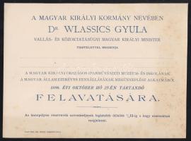 1896 Meghívó az Iparművészeti Múzeum megnyitójára