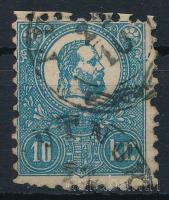 1871 Kőnyomat 10kr (45.000) alul rövid fogak / short perfs below