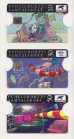Finnország 1991/1992 Számítógép grafika 3 klf telefonkártya szettben