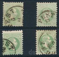 1867 4 db hibátlan 3kr bélyeg "PEST" bélyegzéssel