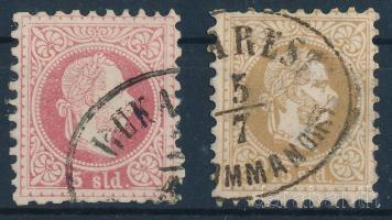 1867 5sld és 15sld "BUKAREST / RECOMANDIRT" bélyegzéssel