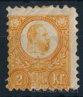 1871 Réznyomat 2kr eredeti, töredezett gumival (folds)