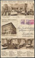 1930 Pengő-fillér 8f + 2 x 16f bérmentesítés a Hotel Britannia céges levélpapírján, Svédországba küldve