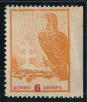 Nyugat-Magyarország IX. 1921 6K jobb oldalt vágott (saroktörés / folded corner) Bodor vizsgálójellel