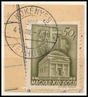 1941 "KÖKÉNYES" kárpátaljai kétnyelvű bélyegzés kivágáson