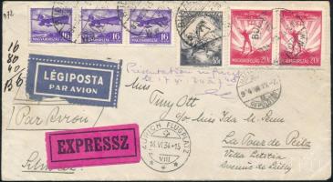 1934 Légi expressz levél Budapestről Svájcba