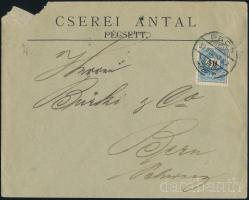 1899 10kr levélen "PÉCS" - Bern