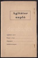 cca 1950 Agitátor napló