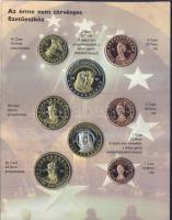 2004. 1c,2c,5c,10c,20c,50c,1€,2€ próbaveretek aranyötvözetekkel, szettben, díszkiadásban T:BU Csak 12.500db!