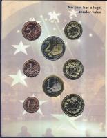 2004. 1c,2c,5c,10c,20c,50c,1€,2€ próbaveretek aranyötvözetekkel, szettben, díszk...