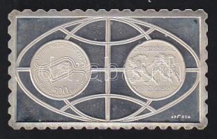 1982. ÁP bélyeg formájú Labdarúgó VB érem Ag T:PP