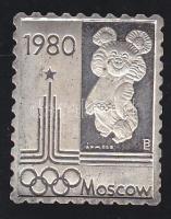 1980. ÁP bélyeg formájú Moszkvai Olimpia / Misa érem Ag T:PP