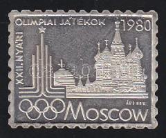 1980. ÁP bélyeg formájú Moszkvai Olimpia érem Ag T:PP