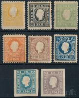 1858 sorozat Hírlapbélyeggel együtt 8 érték újnyomat / reprint