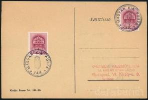 1940 Levelezőlap "MAGYAR KIR. POSTA 744" szükségbélyegzéssel