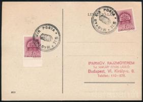 1940 Levelezőlap "MAGYAR KIR. POSTA 705" szükségbélyegzéssel