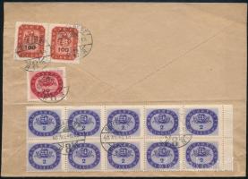 1946 (18. díjszabás) Budapest helyi levél 13 db bélyeggel / Local cover with 13 stamps