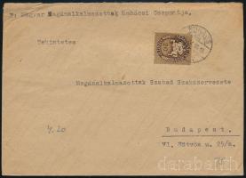 1946 (11. díjszabás) Távolsági levél 21 db bélyeggel Mohácsról Budapestre / Domestic cover with 21 stamps