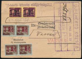 1945 (2. díjszabás) Nyomtatvány 6 db bélyeggel / Printed matter with 6 stamps