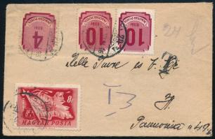 1951 Budapest helyi levél alulbérmentesítve, megportózva 24f értékben / Local cover with postage due stamps