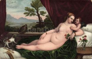 10 db Stengel festménylap, köztük sok litho / 10 Stengel art postcards