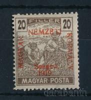 Szeged 1919 Magyar Posta 20f Bodor vizsgálójellel