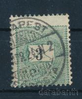 1889 3kr elektrotip képbe fogazva és az értékszám balra tolódott