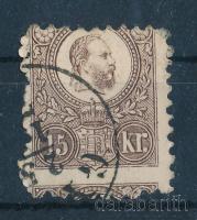 1871 Réznyomat 15kr erősen képbe fogazva